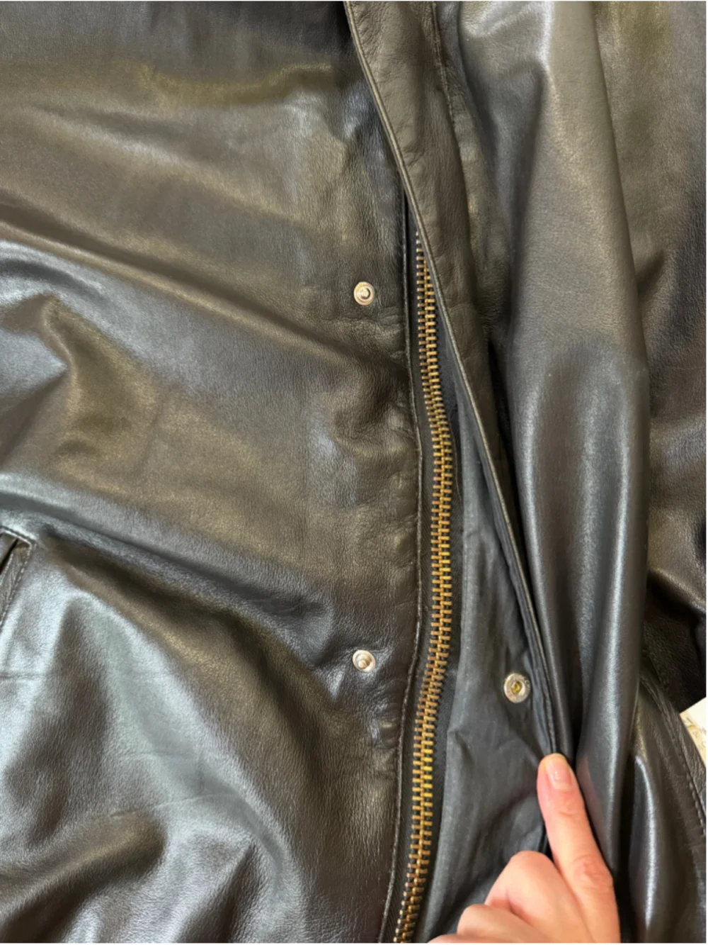 Scuola del Cuoio Firenze Reversible Nappa Leather Bomber Jacket Black EU 58